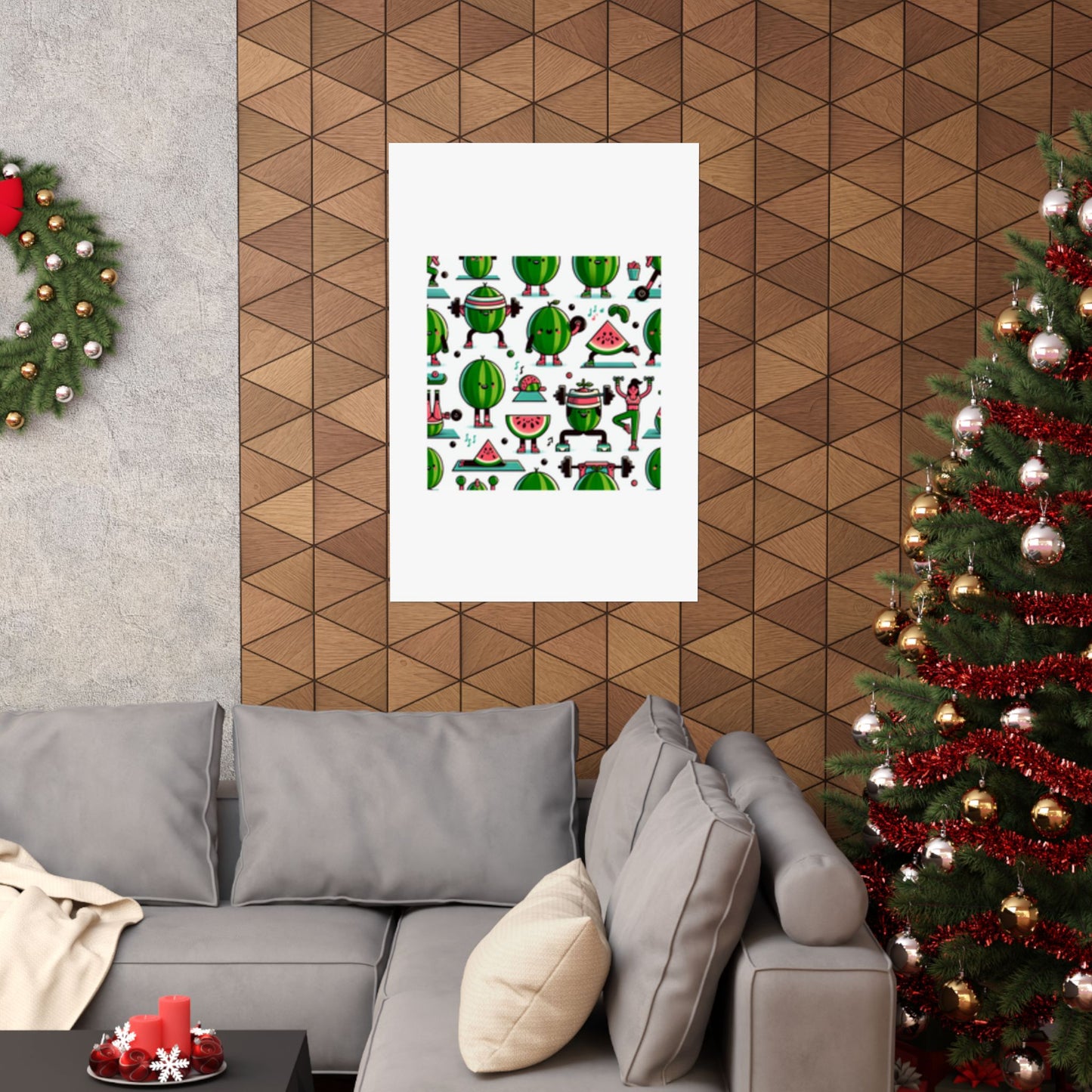 Watermelon Workout Club Cute Food Fitness Wall Art Poster