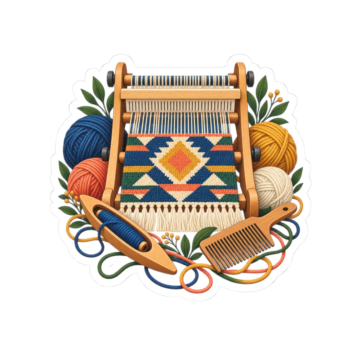 Geometric Hand Weaving Workshop Sticker