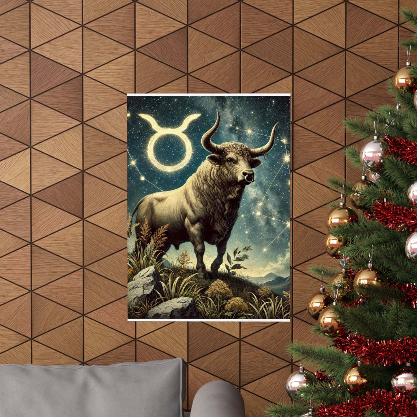 Taurus Bull Constellation Celestial Wall Art Poster