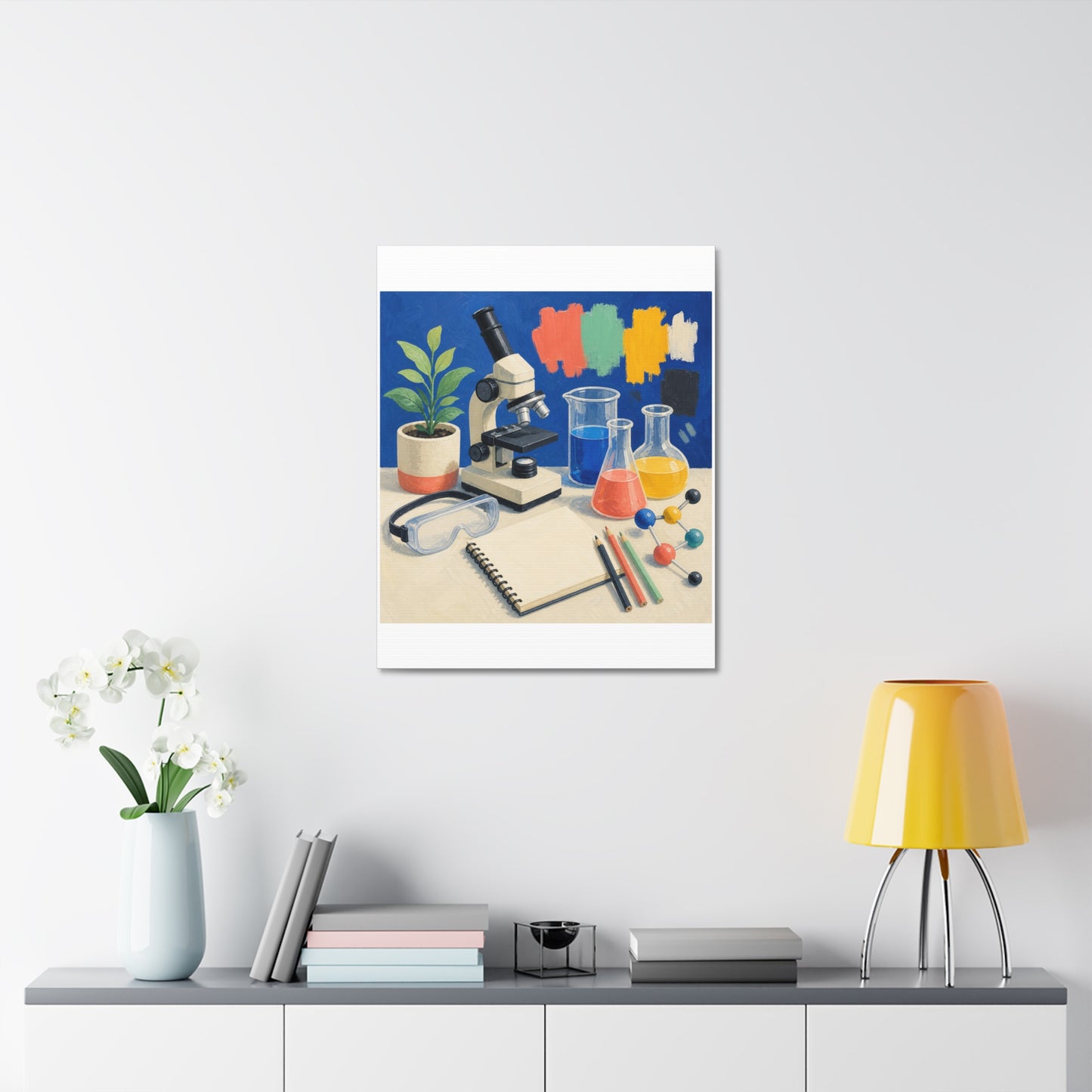 Colorful Science Lab Learning Art Canvas Art