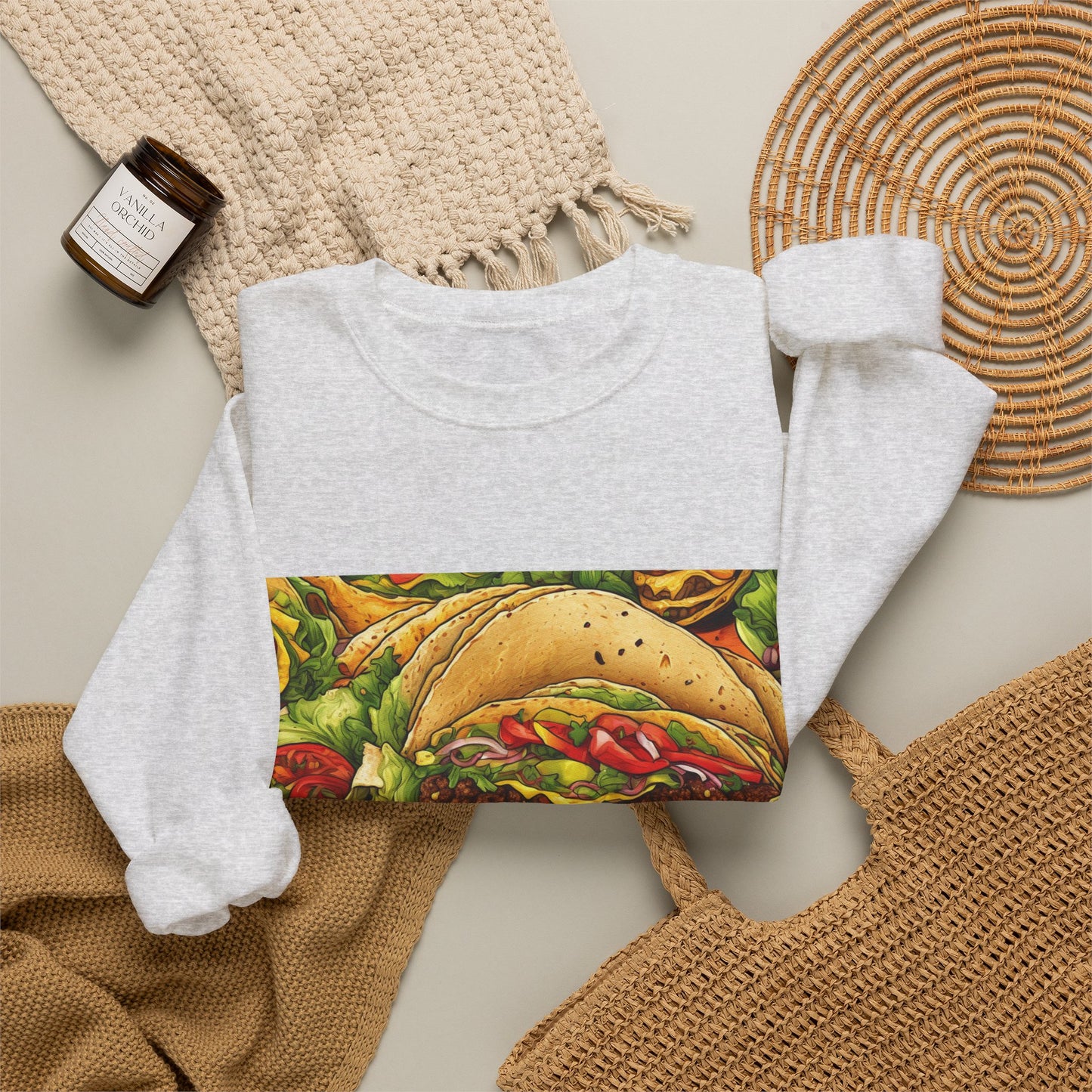 Stacked Taco Fiesta Foodie Gift Art Sweatshirt