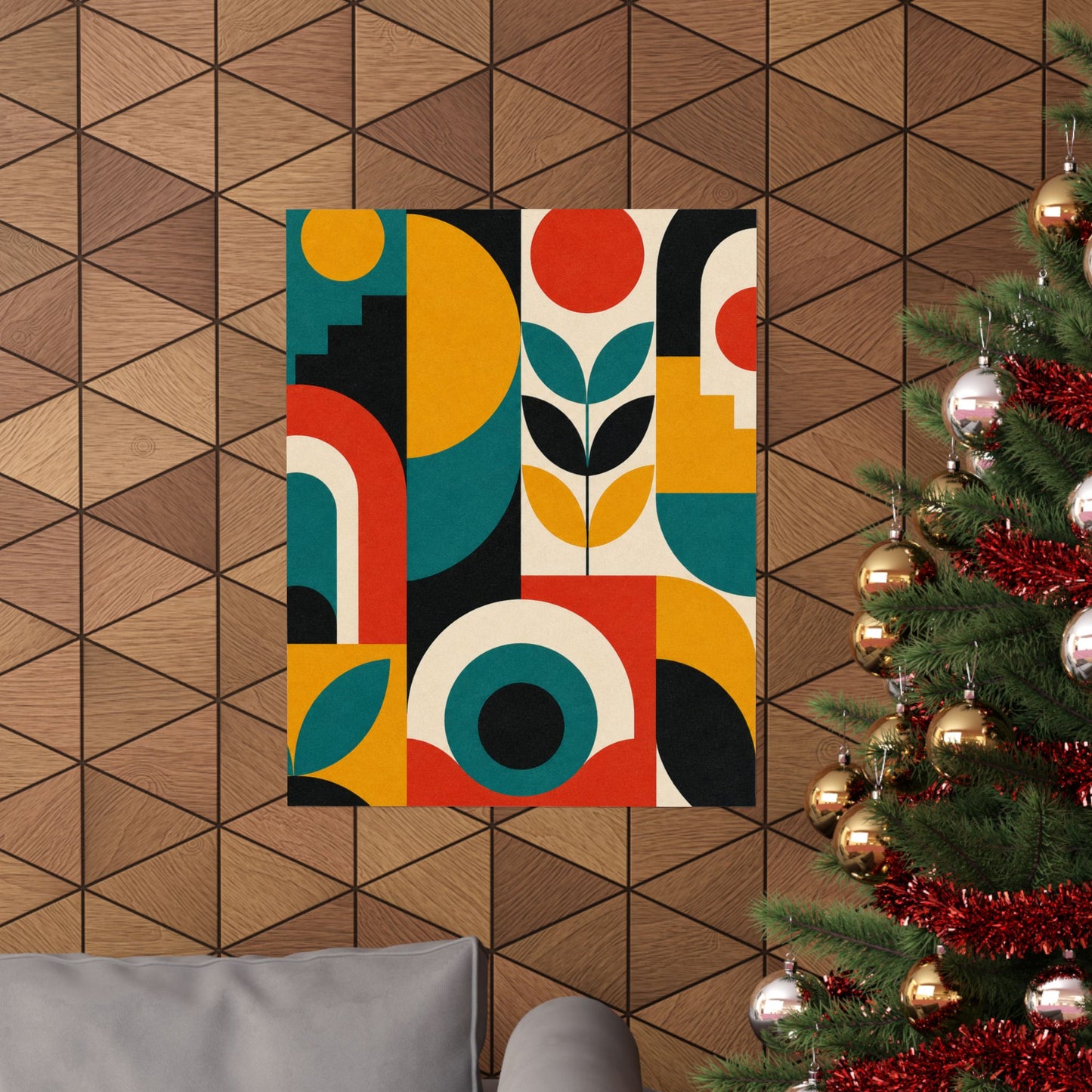 Mid Century Arches Botanical Geometric Abstract Poster