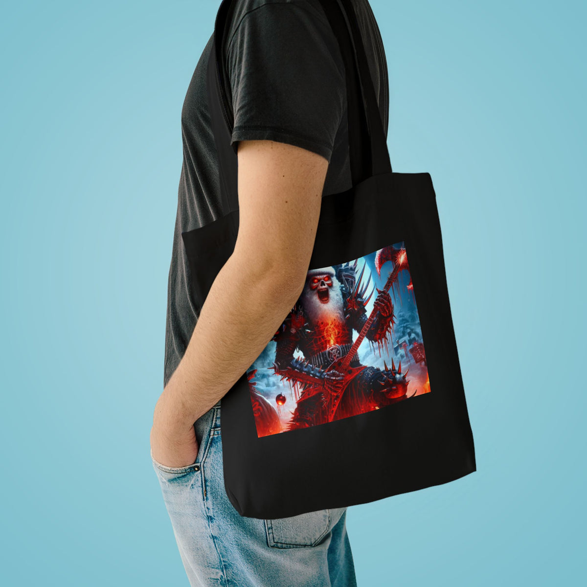 Heavy Metal Santa Holiday Concert Holiday Tote Bag
