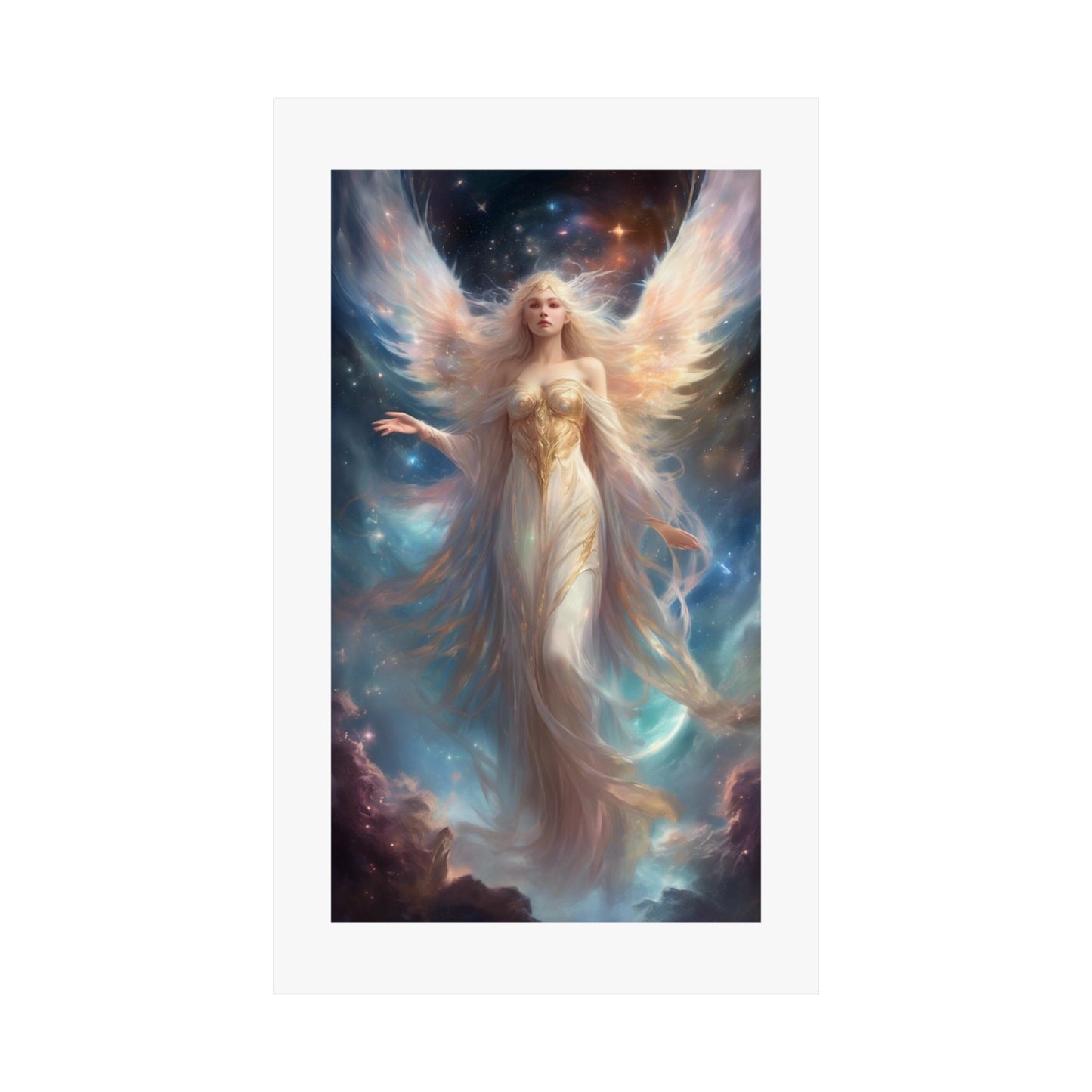 Celestial Winged Heroine Fantasy Portrait Poster