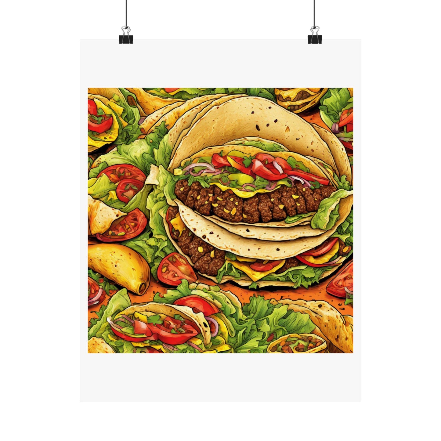 Stacked Taco Fiesta Foodie Gift Art Poster