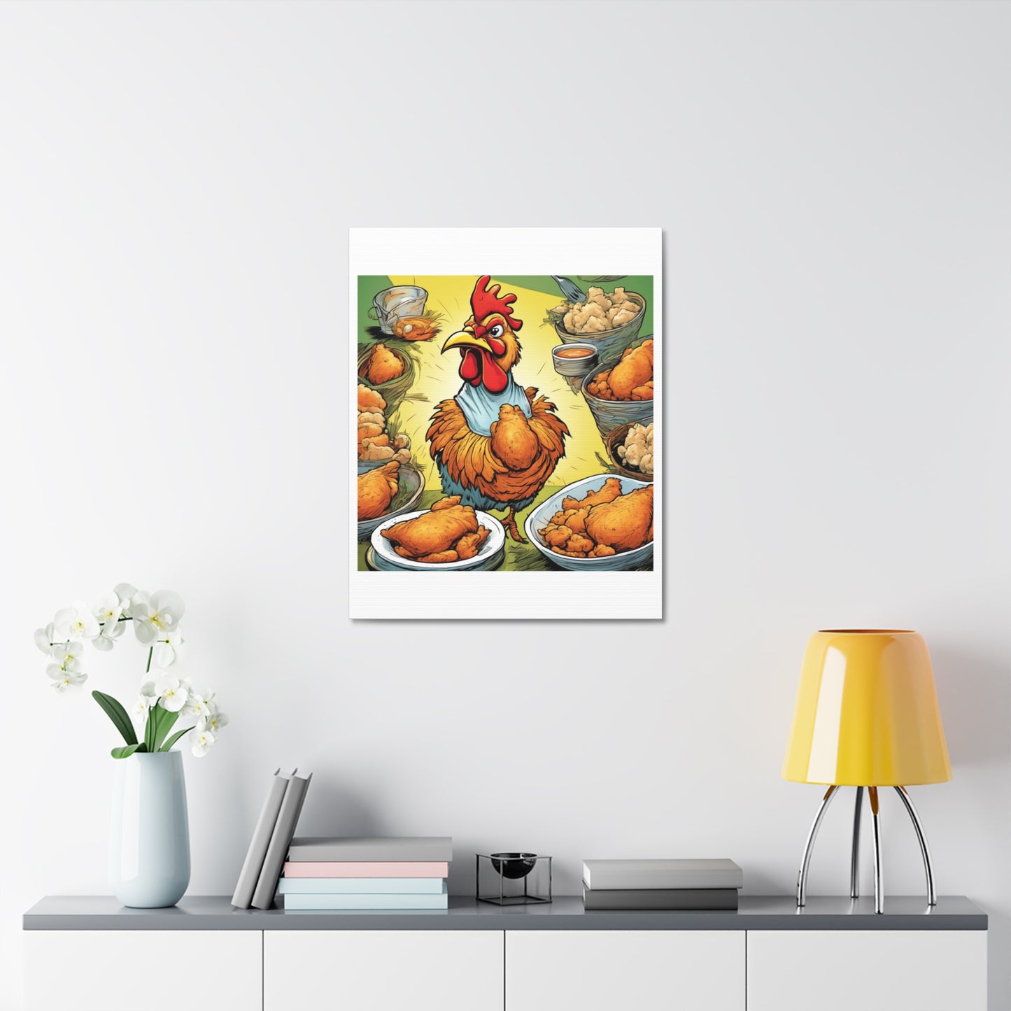 Funny Chicken Fried Food Comfort Food Art Canvas