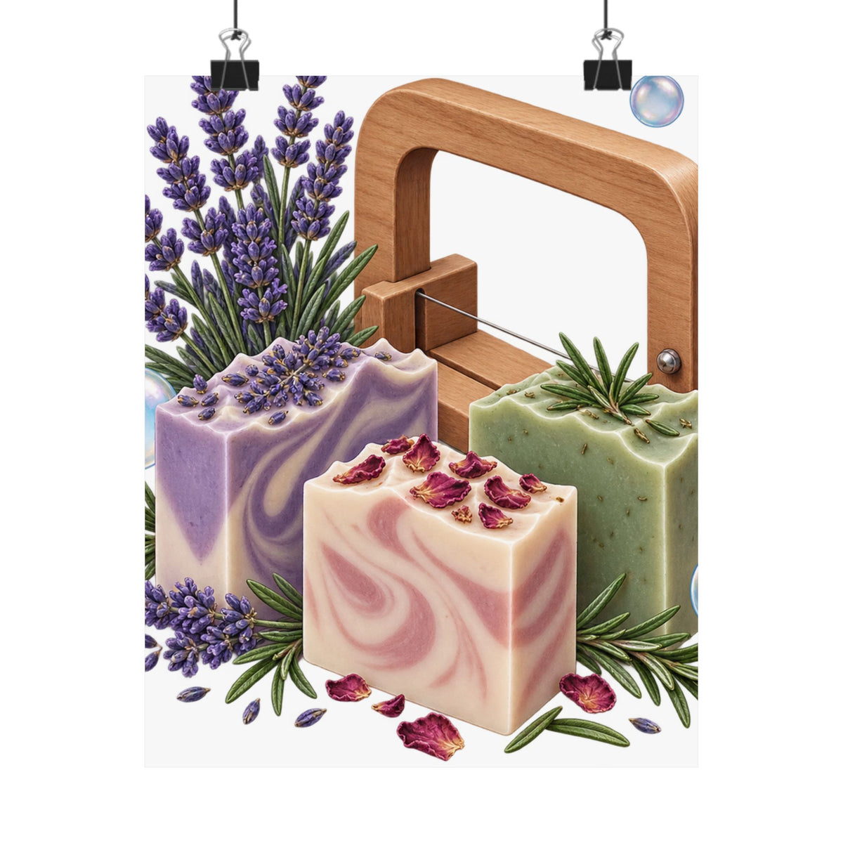 Botanical Soap Making Lavender and Herbs Poster