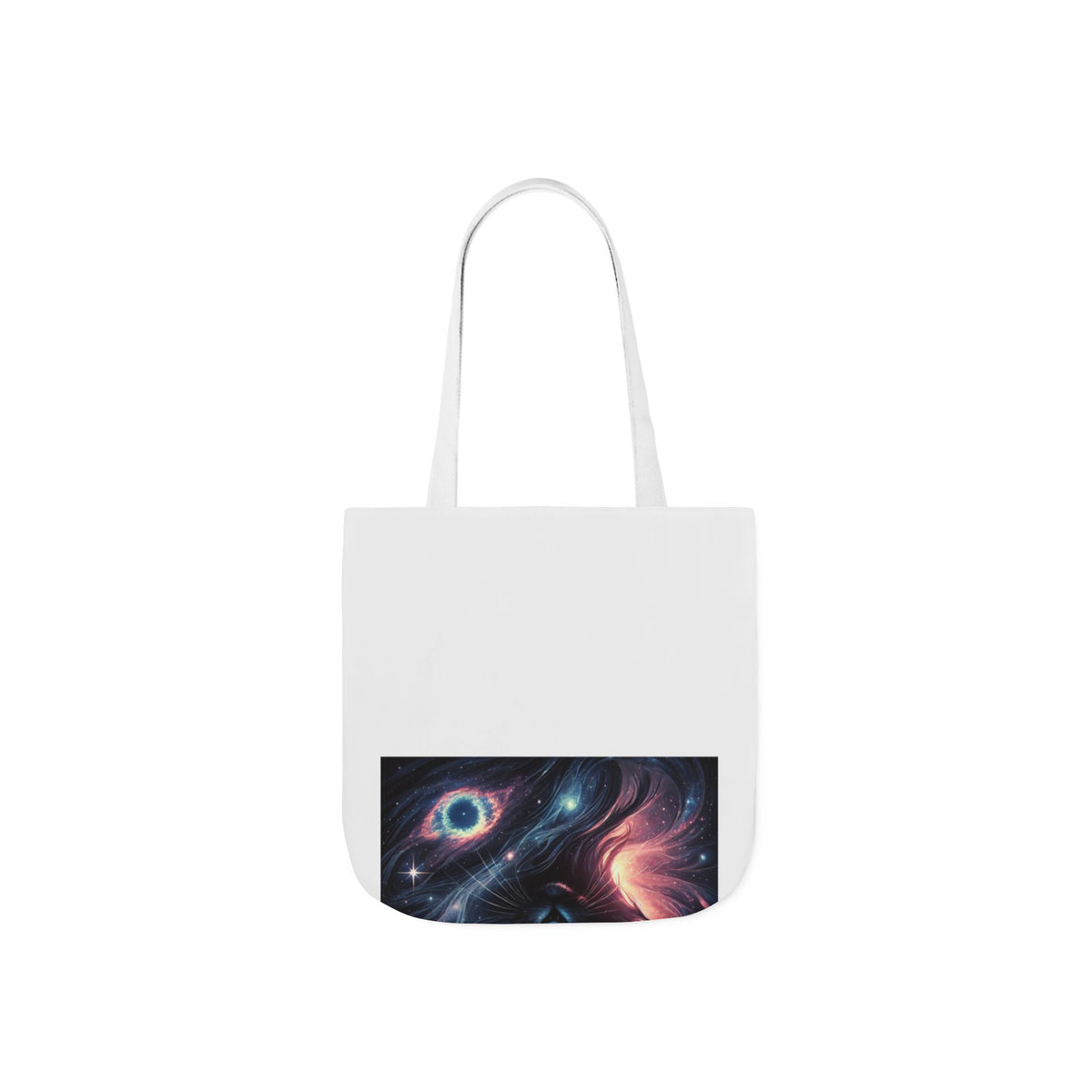 Cosmic Black Cat Galaxy Celestial Canvas Tote Bag