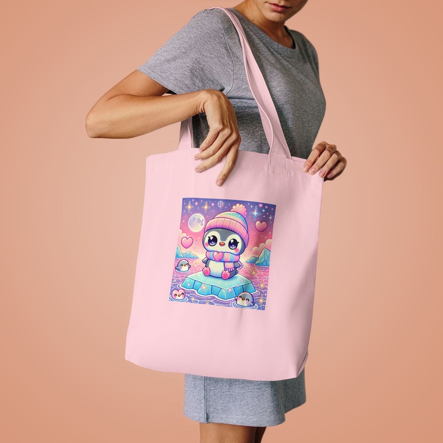 Cute Winter Penguin Ice Floe Kawaii Art Tote Bag