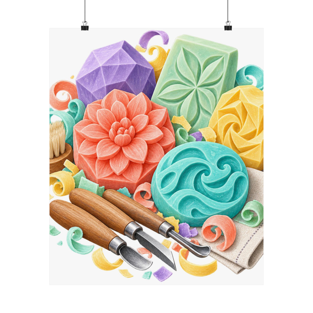 Colorful Soap Carving Workshop Poster