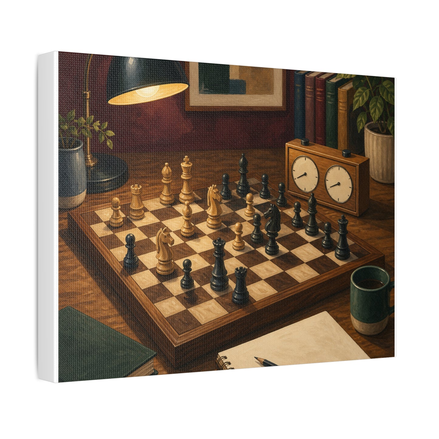 Cozy Chess Strategy Game Hobby Canvas Art