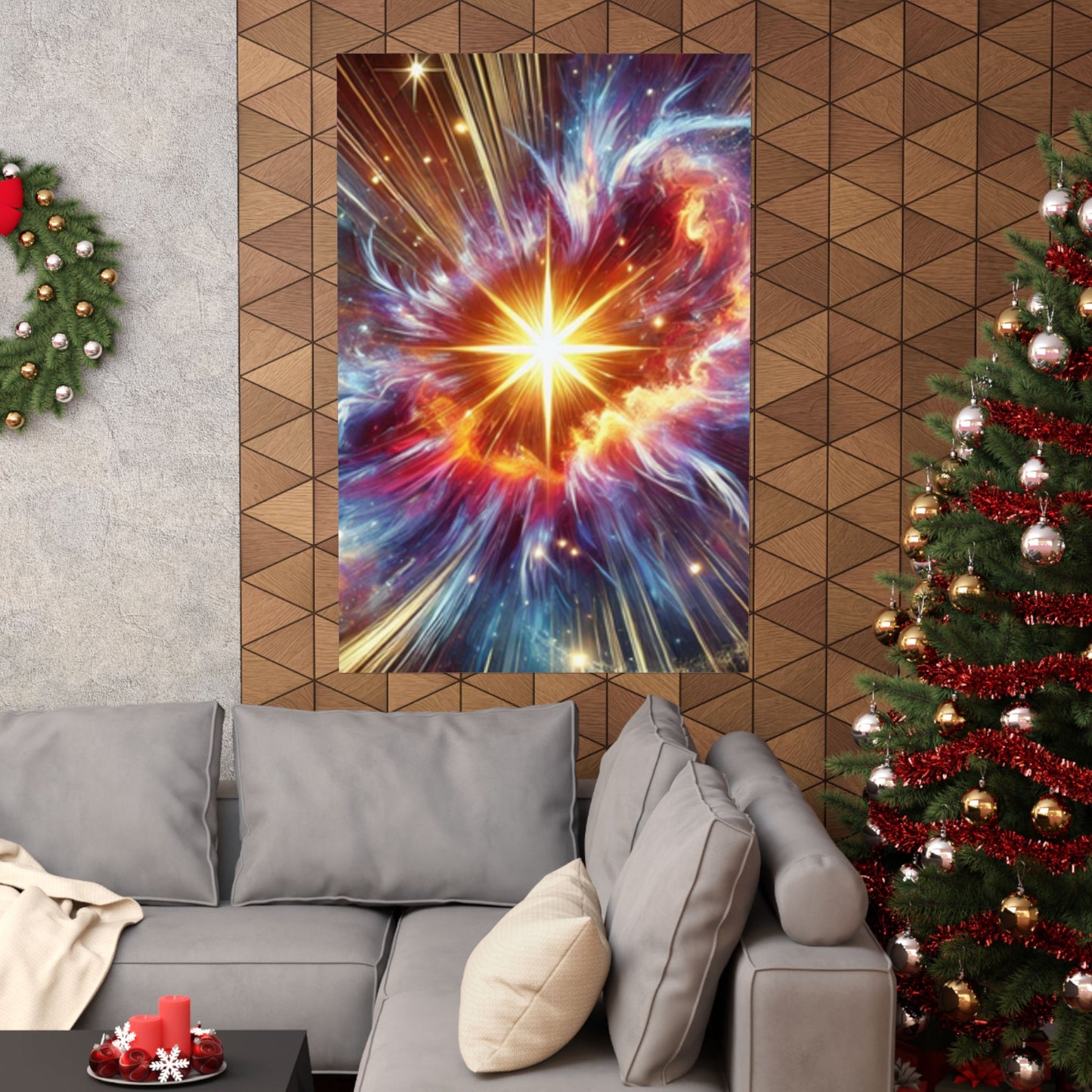 Cosmic Starburst Energy Abstract Space Poster Wall Art Decor