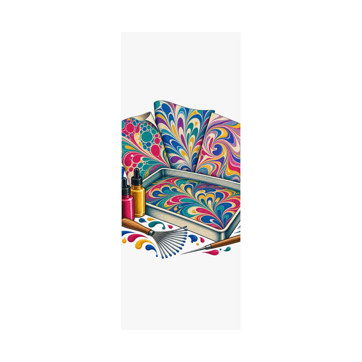 Colorful Paper Marbling Workshop Poster