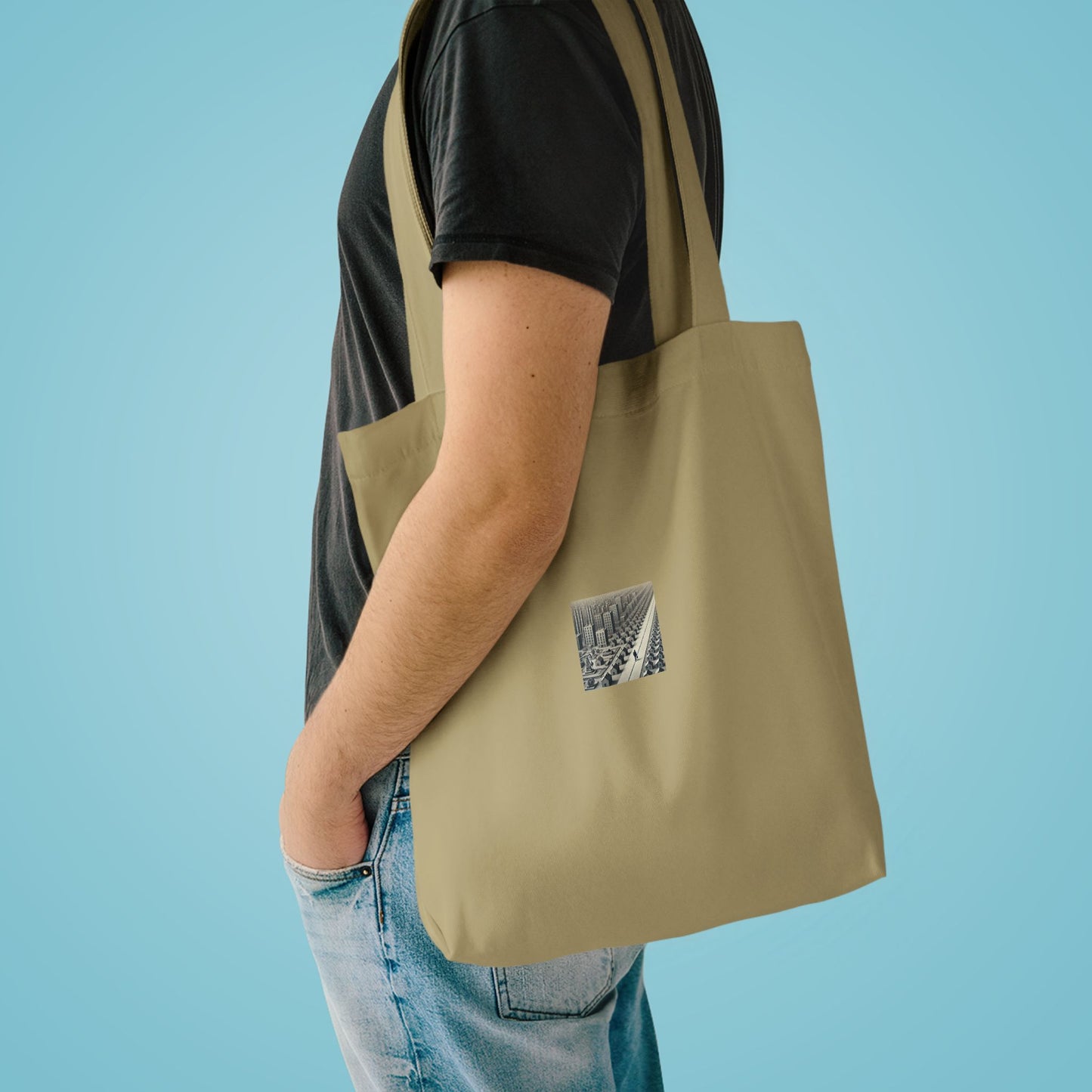 Monochrome Urban Factory Cityscape Tote Bag Architecture Gift