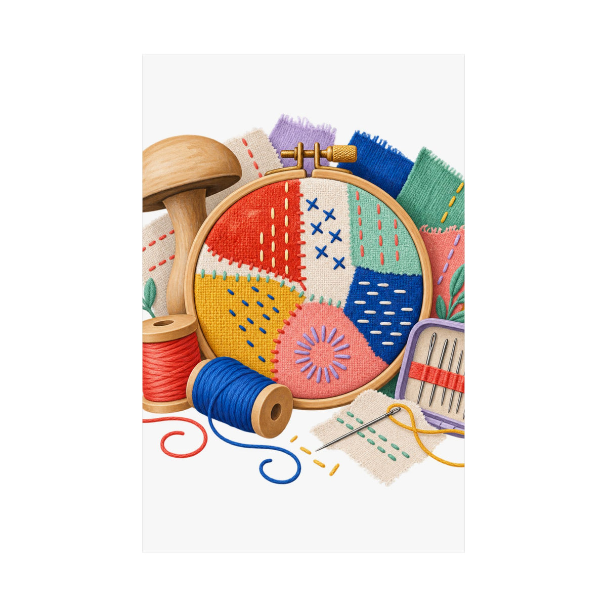 Colorful Visible Mending Workshop Poster