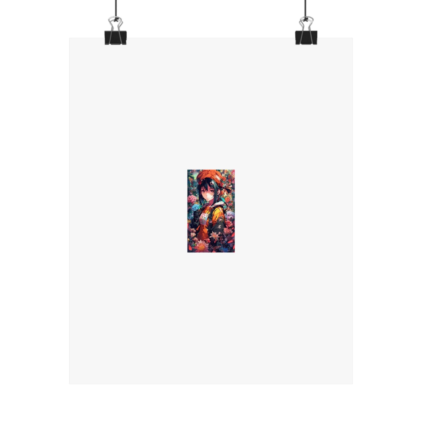 Anime Floral Forest Heroine Portrait Flower Poster Art