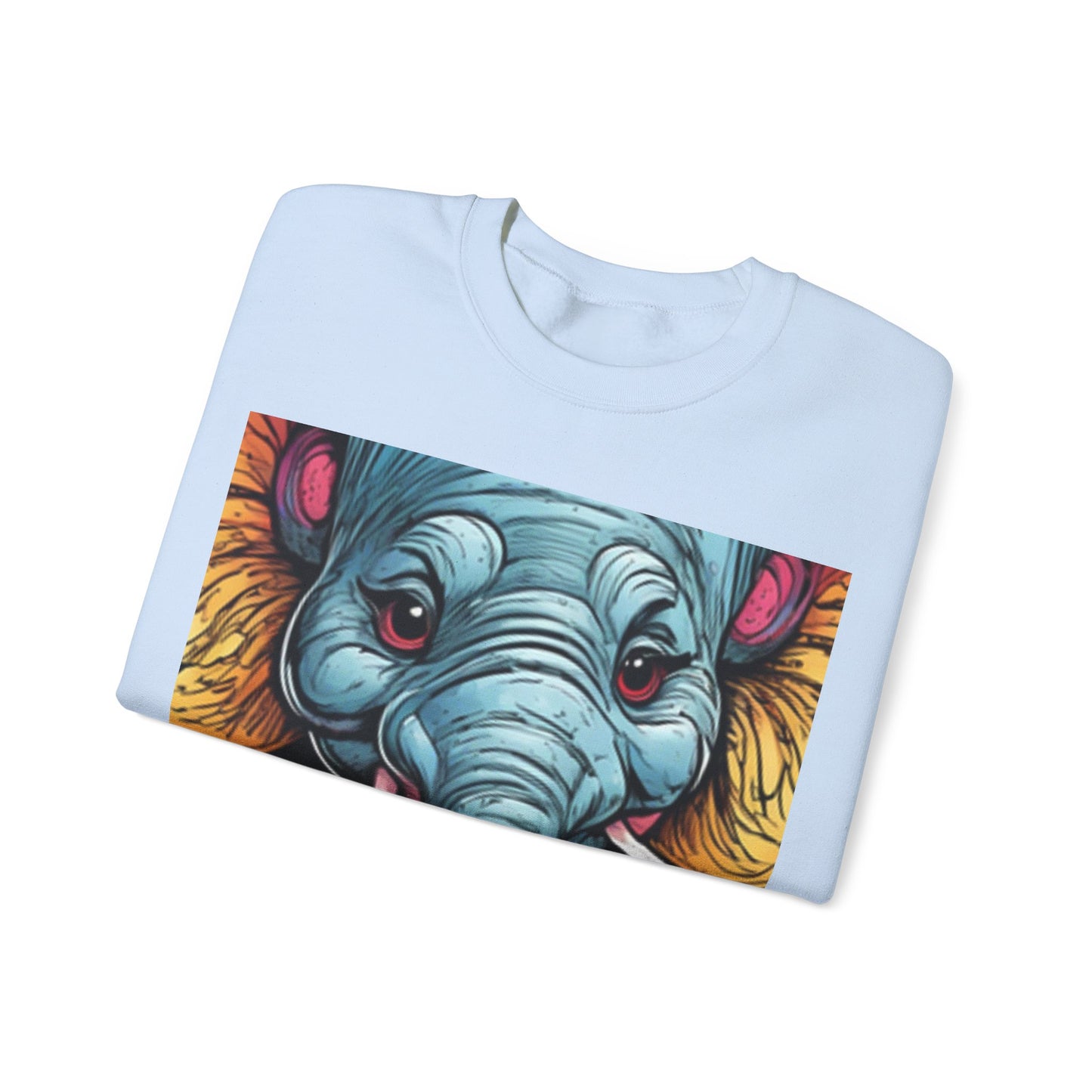 Colorful Elephant Garden Parade Cute Wildlife Art Sweatshirt