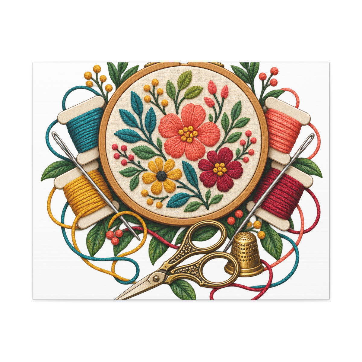 Botanical Embroidery Workshop Canvas
