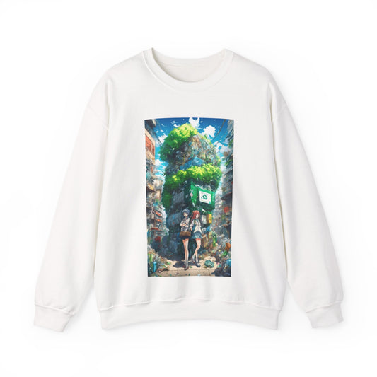 Urban Recycling Anime Friends Green City Sweatshirt