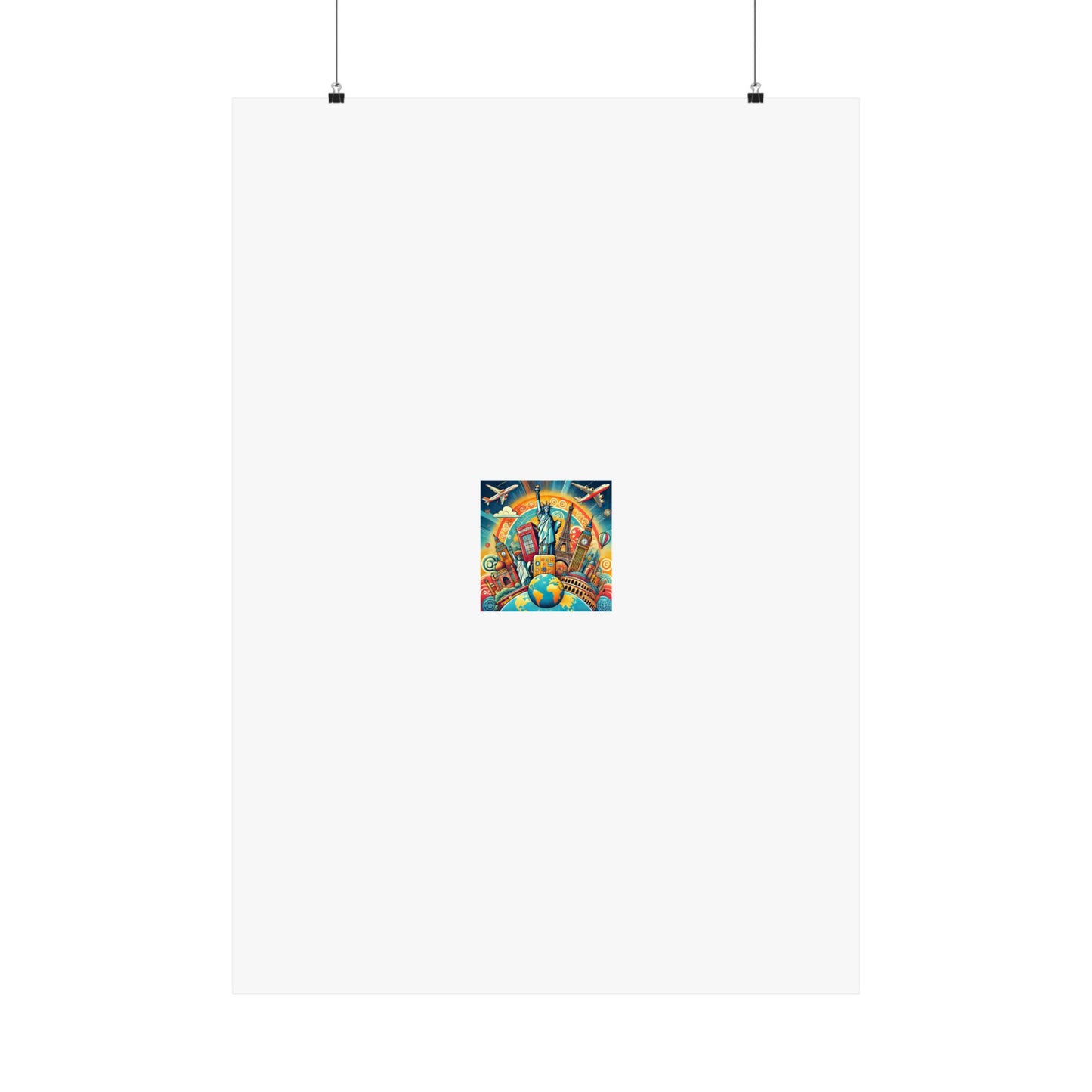 Global Landmark Adventure Collage Colorful Travel Poster
