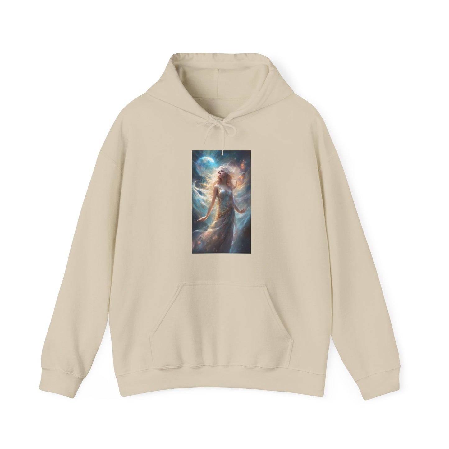 Moonlit Celestial Maiden Fantasy Portrait Hoodie