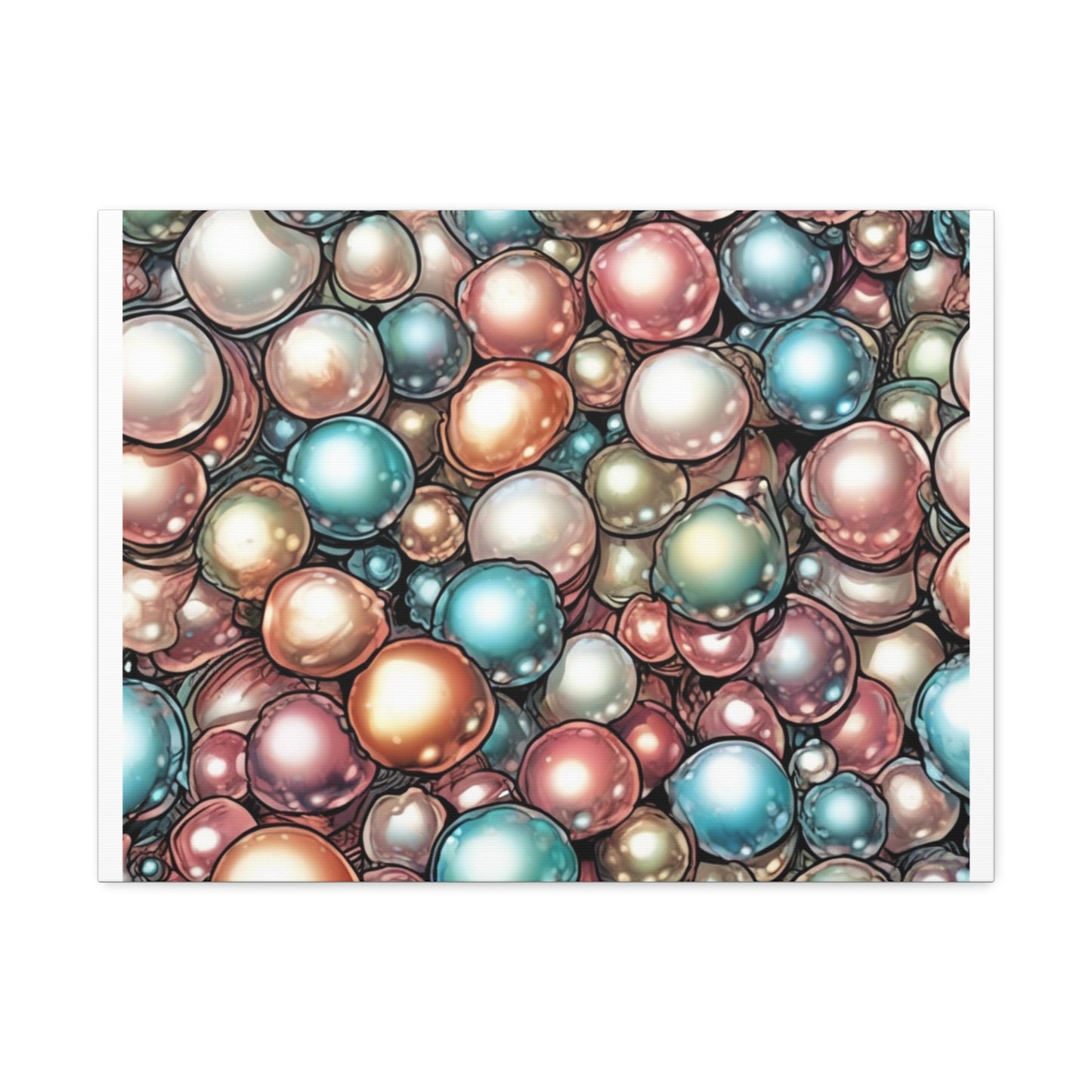 Rainbow Pearl Marble Abstract Gift Art Canvas