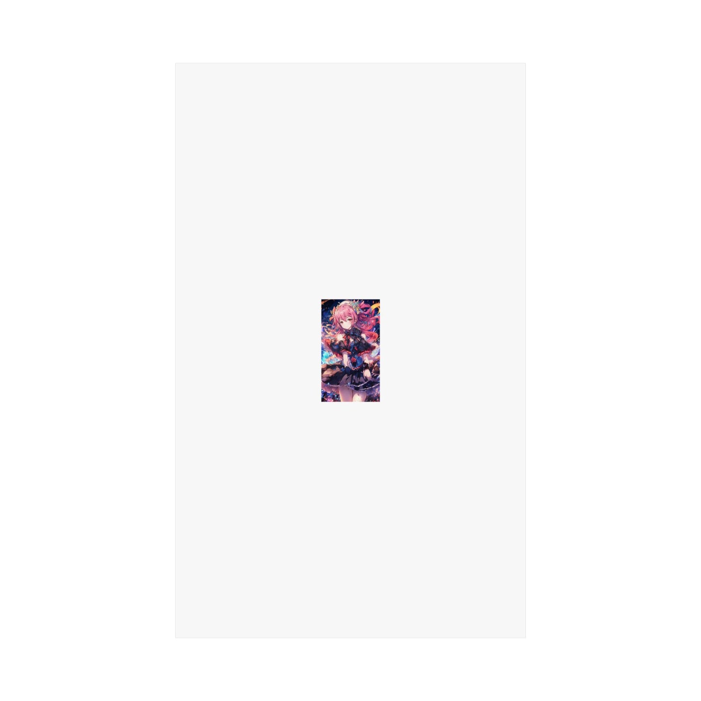 Pink Haired Fantasy Heroine Anime Portrait Poster Art