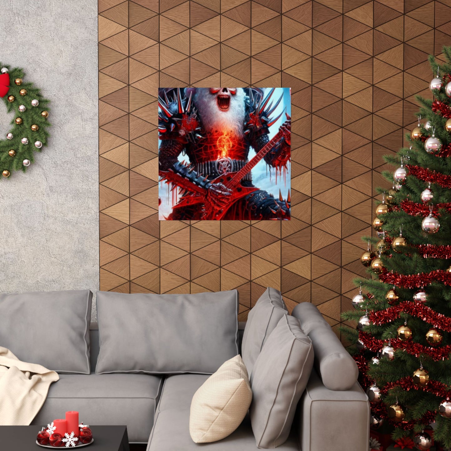 Heavy Metal Santa Holiday Concert Music Room Poster