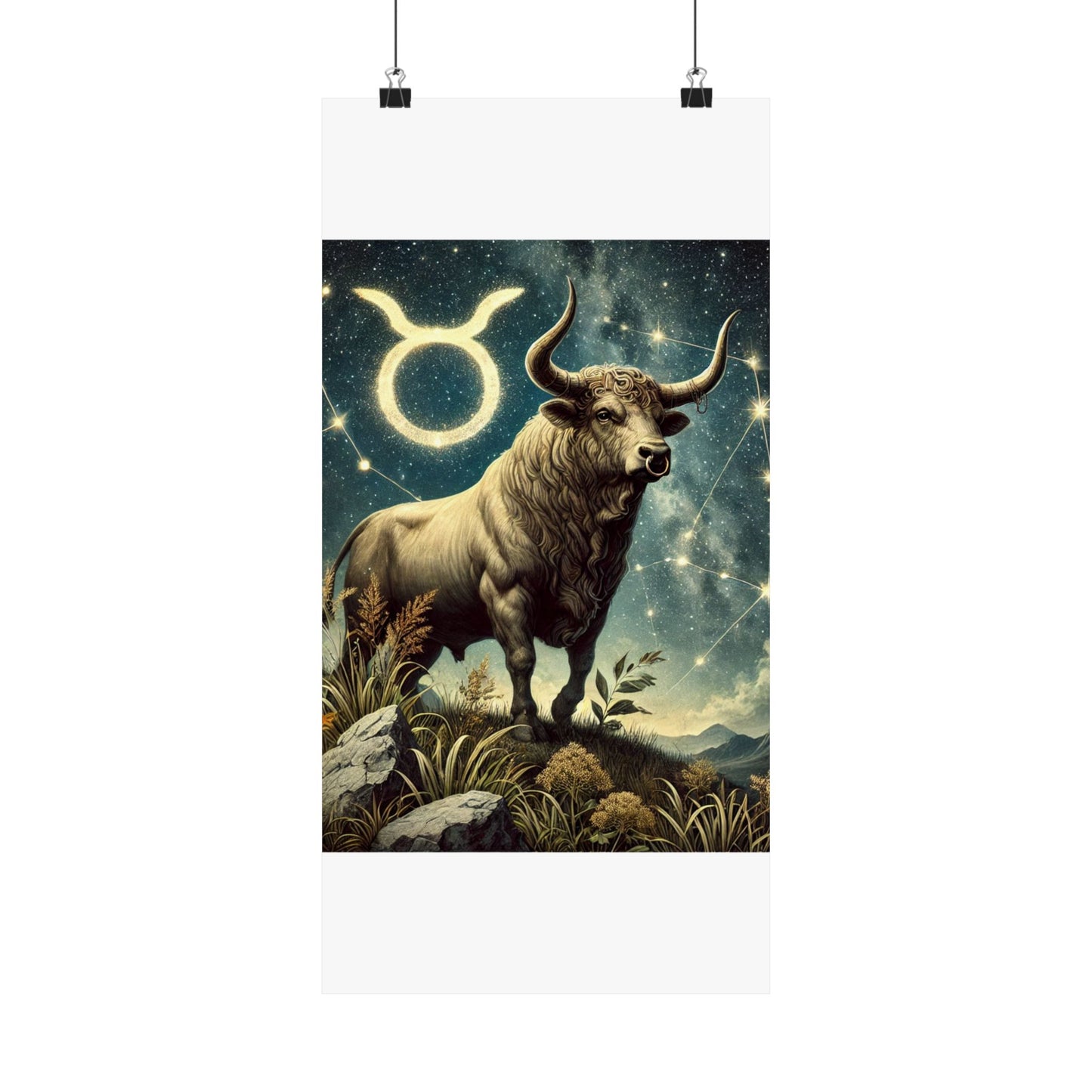 Taurus Bull Constellation Celestial Wall Art Poster