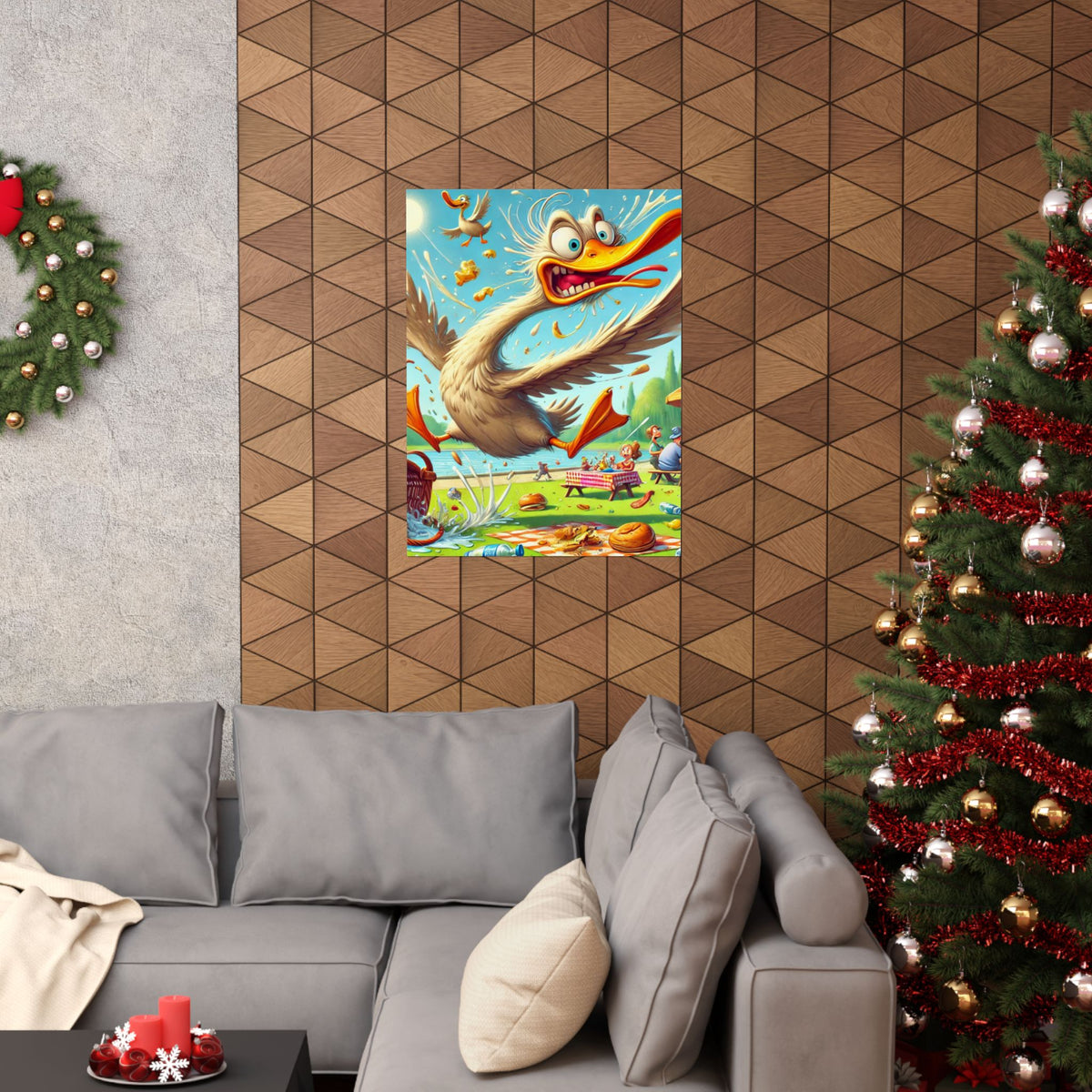 Chaotic Picnic Duck Funny Summer Wall Art Poster