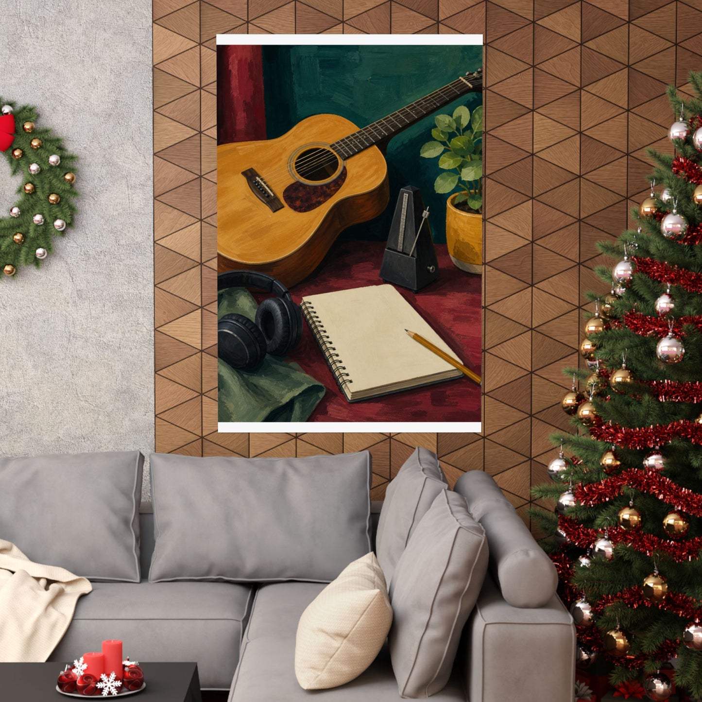 Cozy Acoustic Music Practice Art Poster