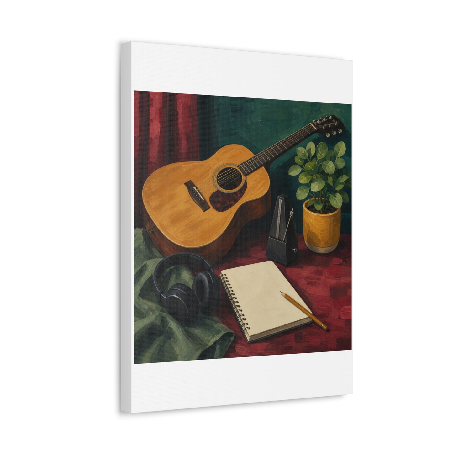 Cozy Acoustic Music Practice Art Canvas Art