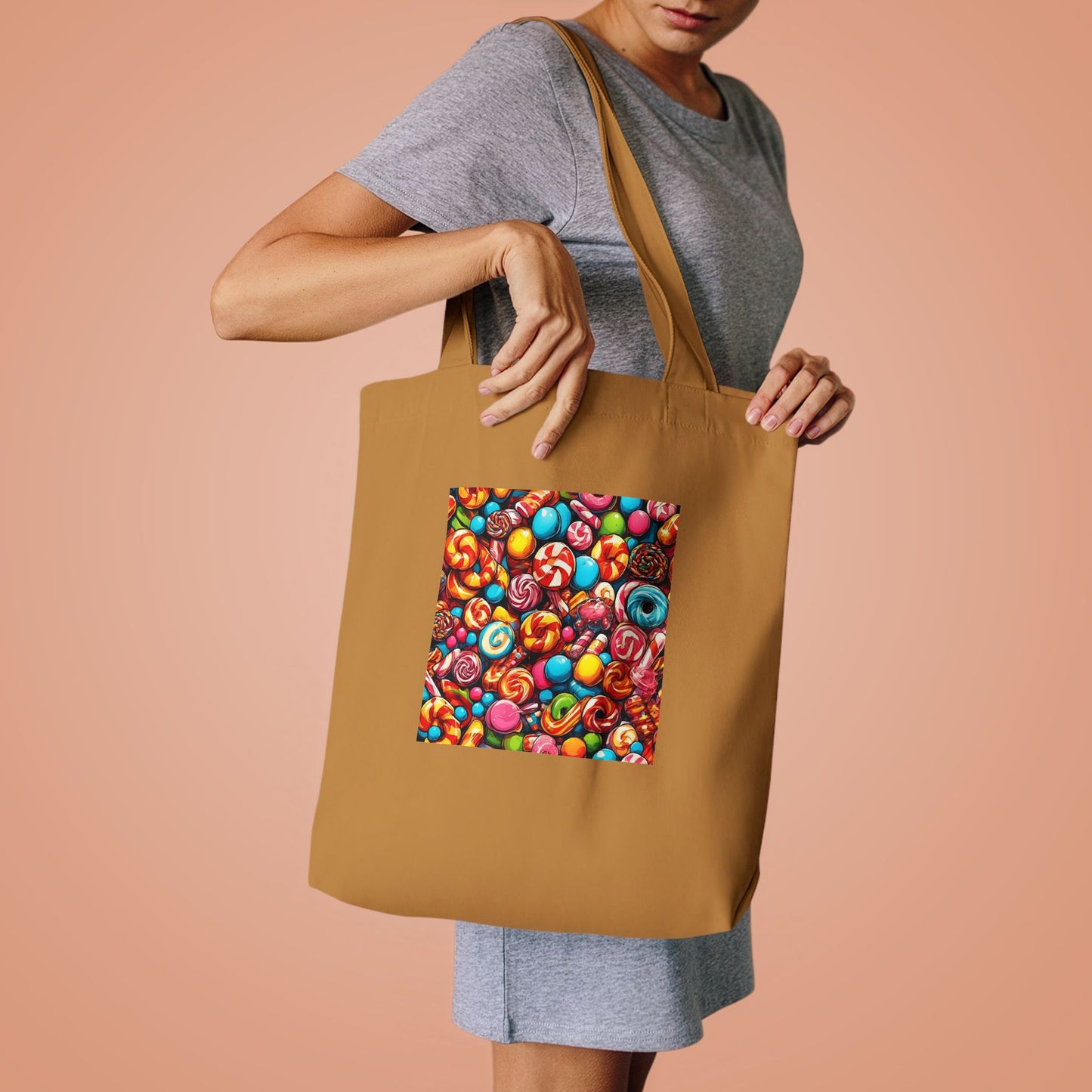 Colorful Candy and Lollipop Pattern Tote Bag