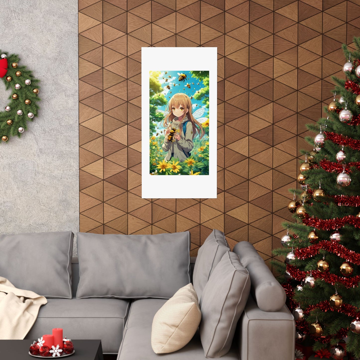 Bee Fairy Garden Anime Nature Art Poster