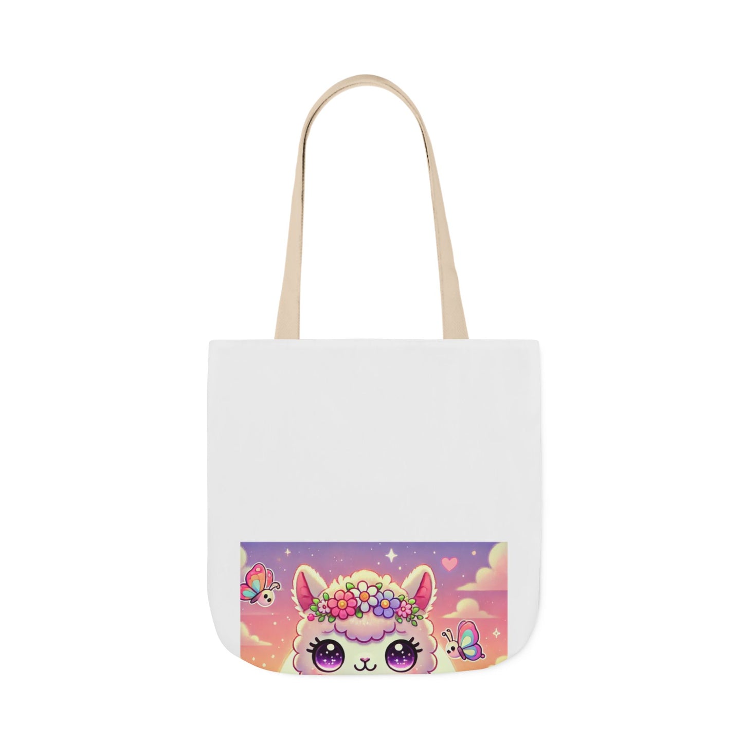 Pastel Floral Alpaca Garden Kawaii Canvas Tote Bag