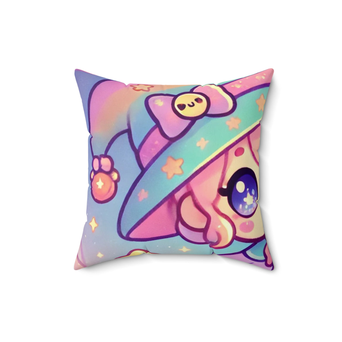 Kawaii Moon Wand Pastel Fantasy Decorative Pillow