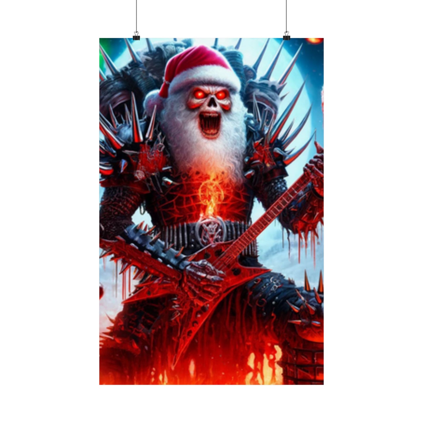 Heavy Metal Santa Holiday Concert Music Room Poster