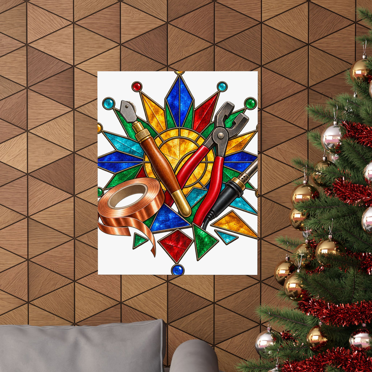 Stained Glass Workshop Tools Poster