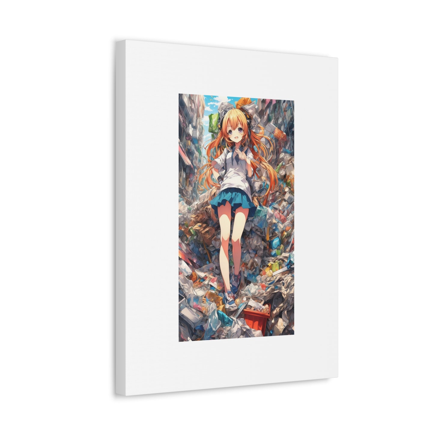 Recycling Rescue Anime Heroine Eco Street Art Canvas