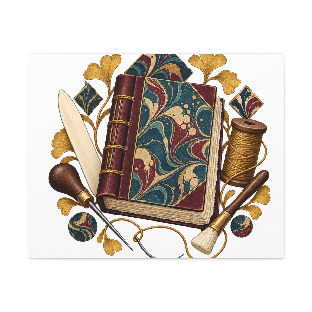 Traditional Marbled Bookbinding Workshop Canvas