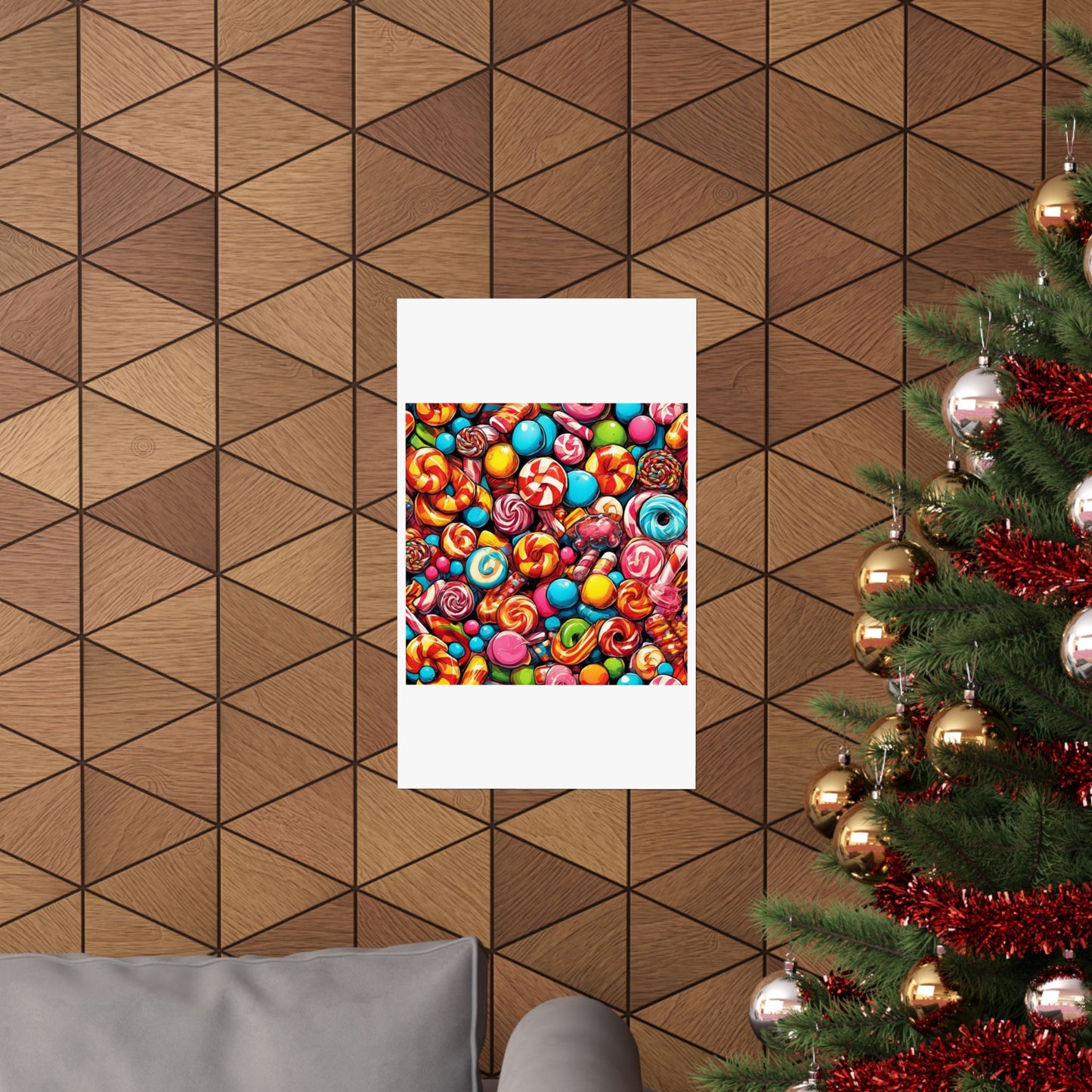 Colorful Candy and Lollipop Pattern Poster