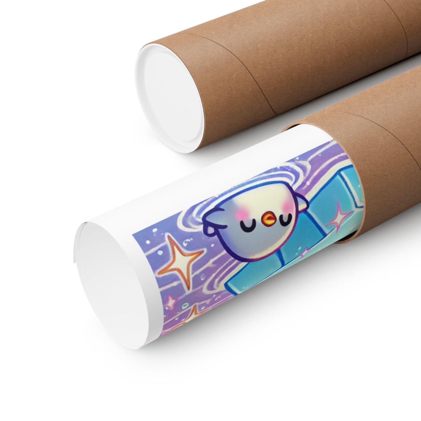 Cute Winter Penguin Ice Floe Kawaii Art Poster