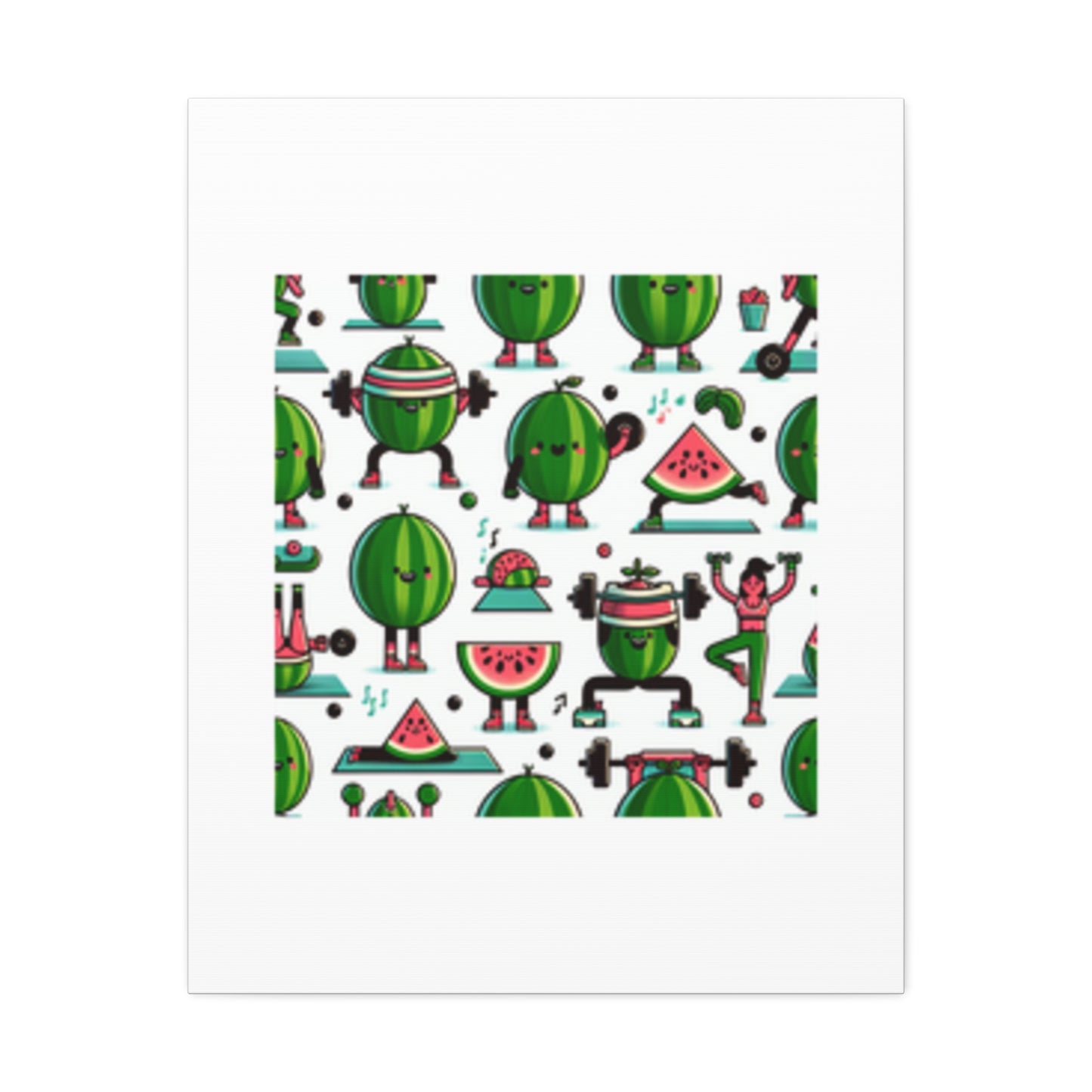 Watermelon Workout Club Cute Food Fitness Canvas Wall Art