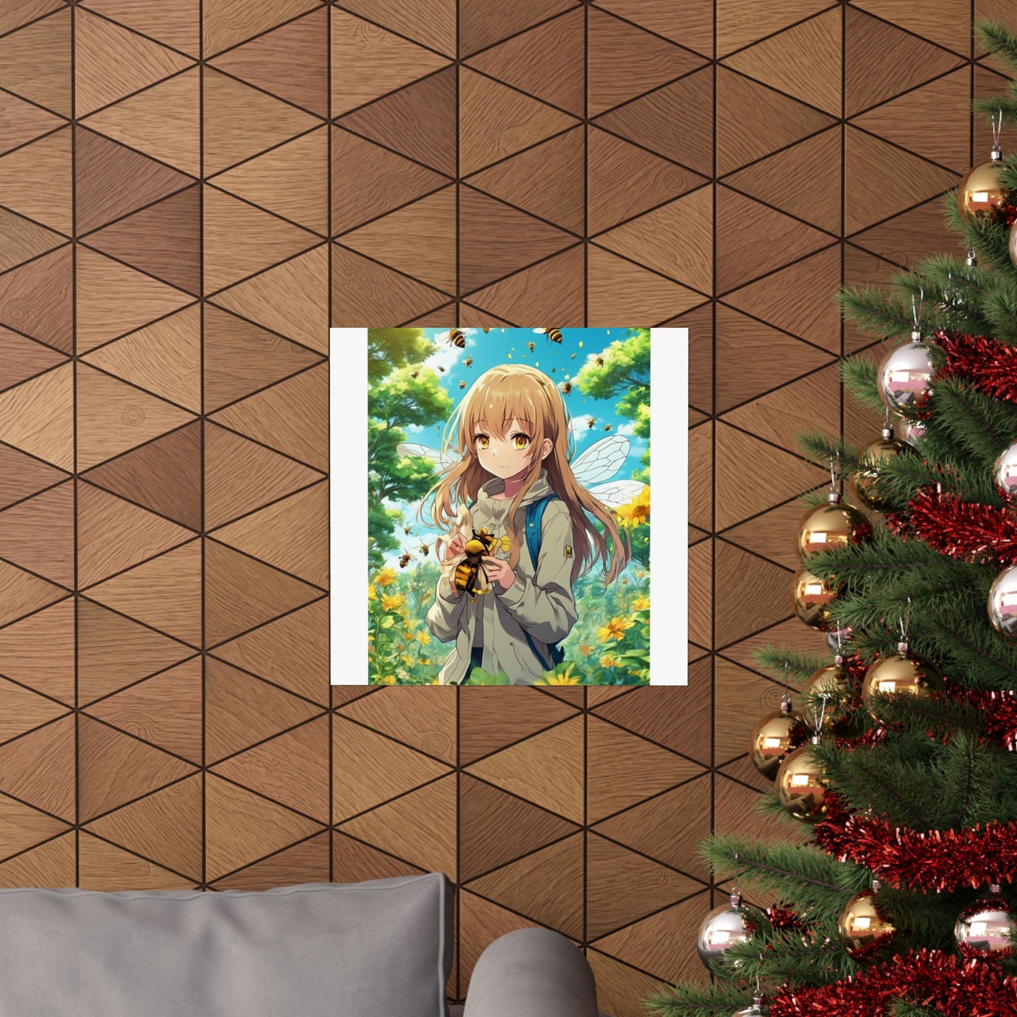 Bee Fairy Garden Anime Nature Art Poster