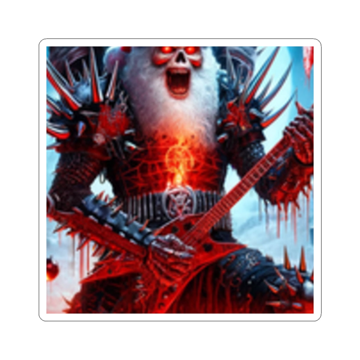 Heavy Metal Santa Holiday Concert Rock Sticker