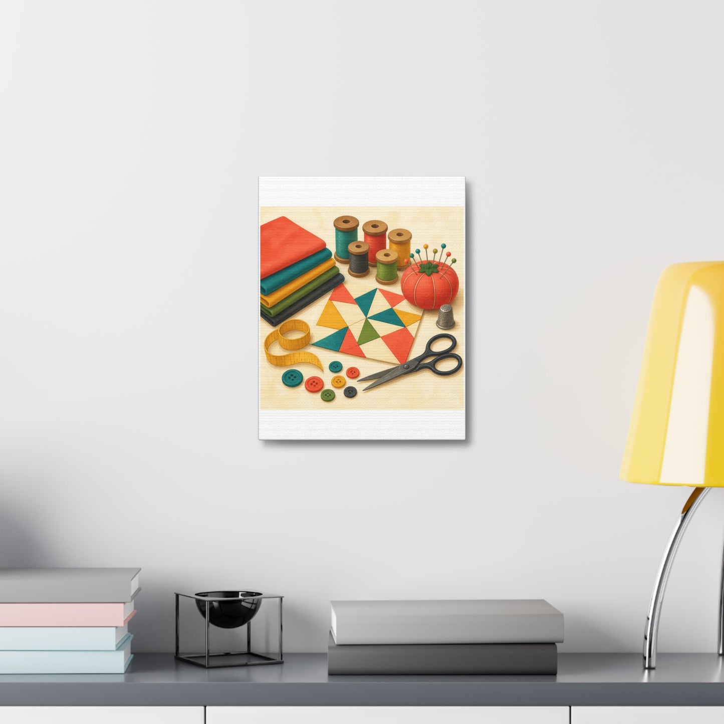 Colorful Sewing and Quilting Hobby Canvas Art