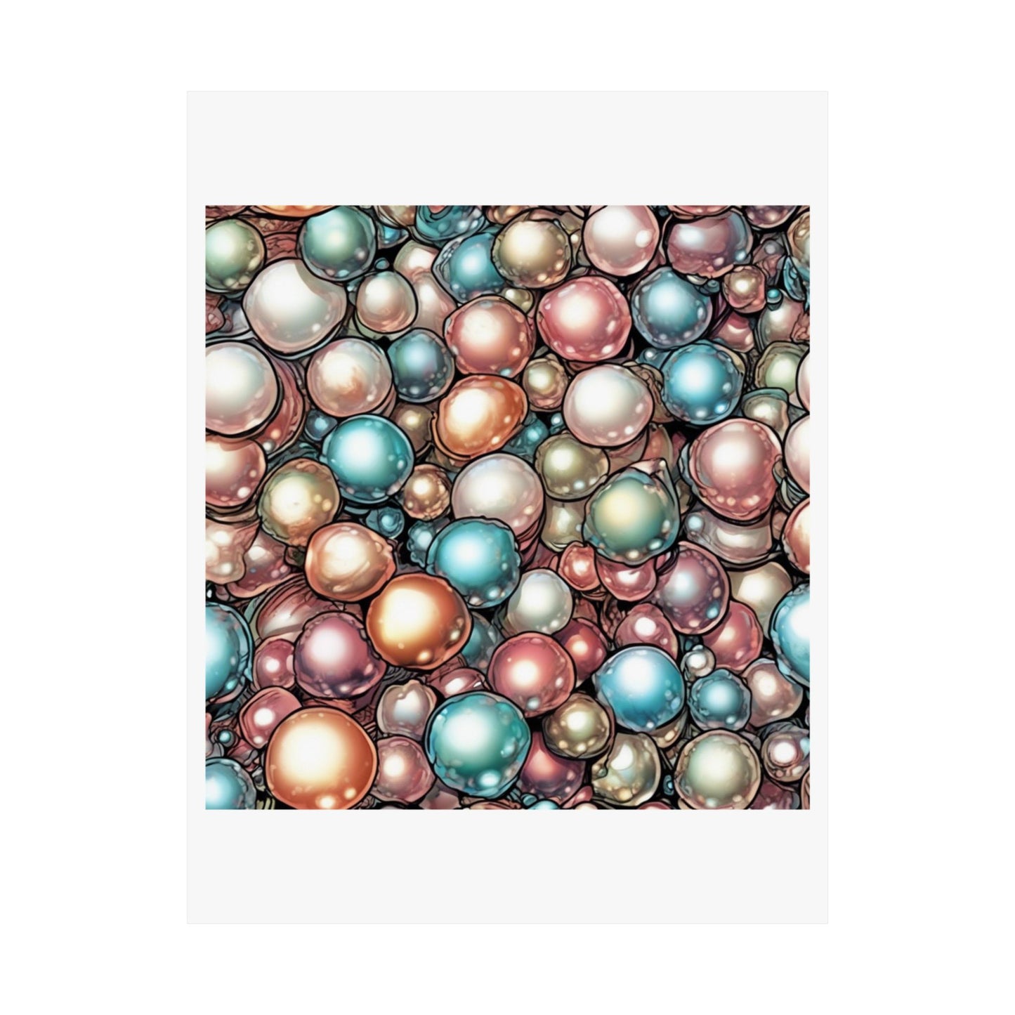 Rainbow Pearl Marble Abstract Gift Art Poster