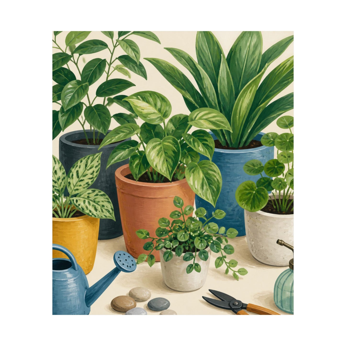 Calm Indoor Houseplant Collection Art Poster