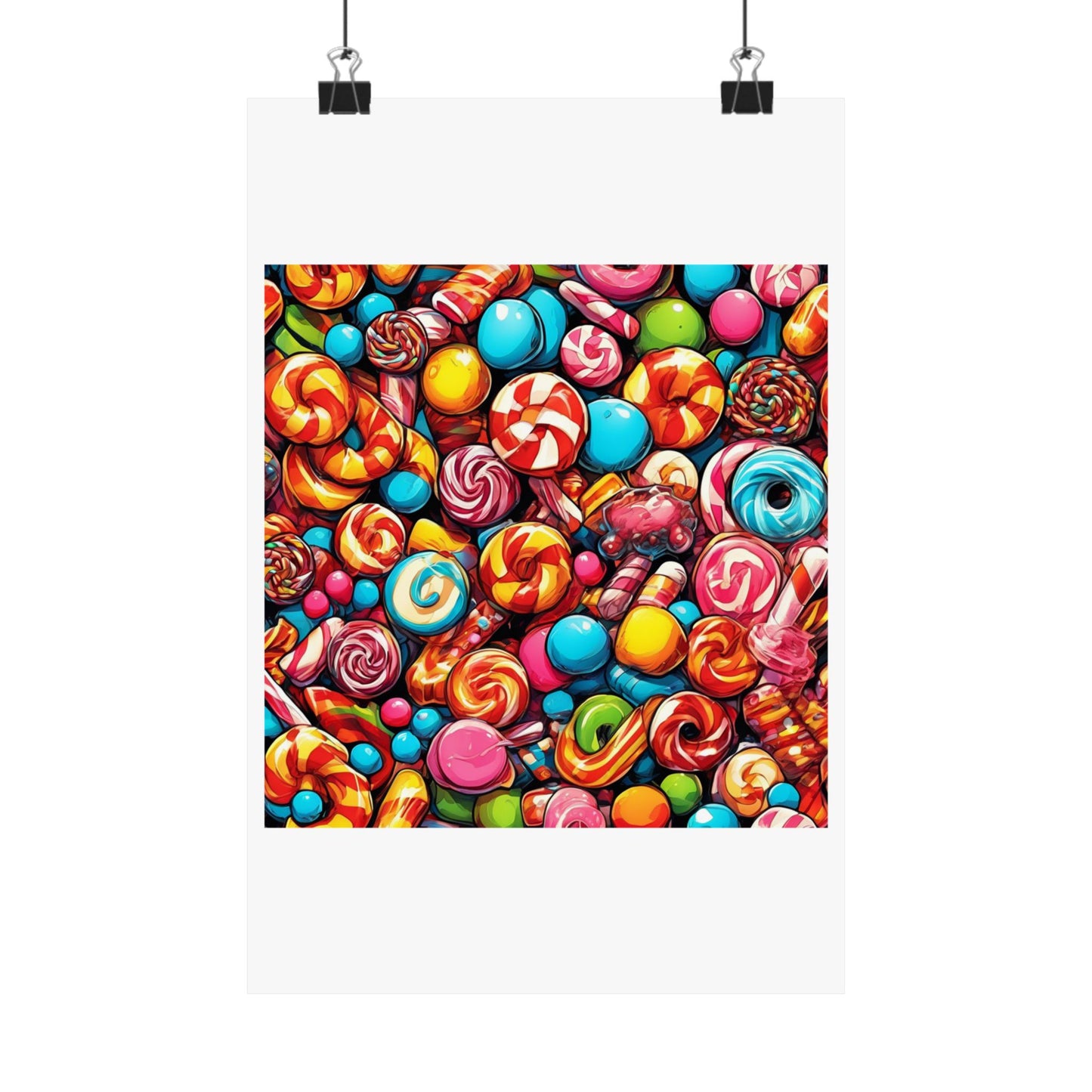 Colorful Candy and Lollipop Pattern Poster
