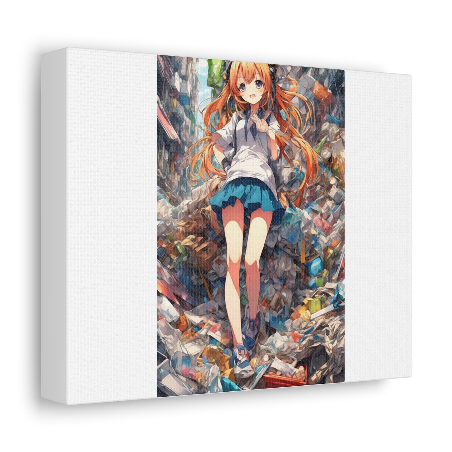 Recycling Rescue Anime Heroine Eco Street Art Canvas